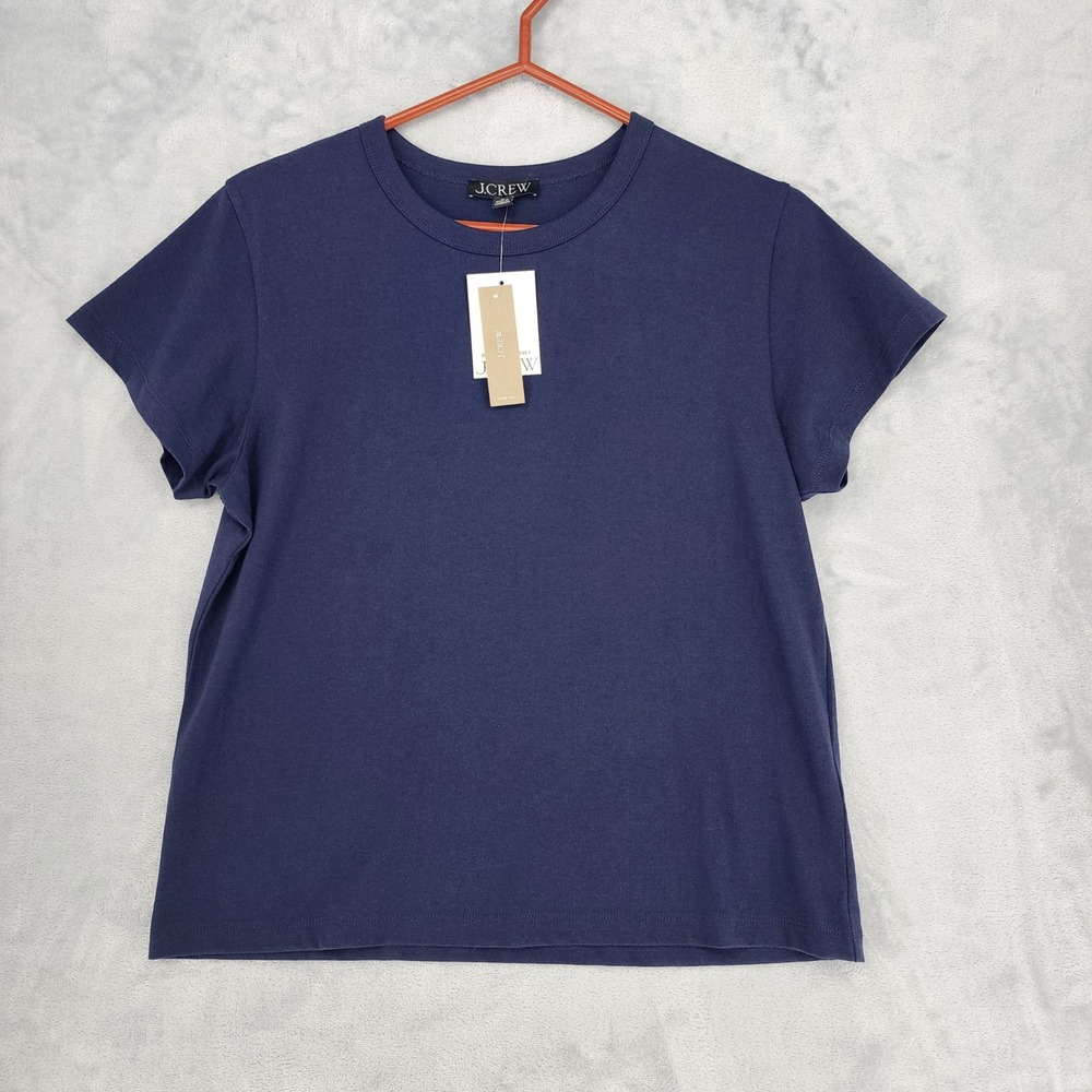 J.Crew Tee Shirt Womens Size Medium Blue Boyfriend Jersey Crewneck T-Shirt NWT